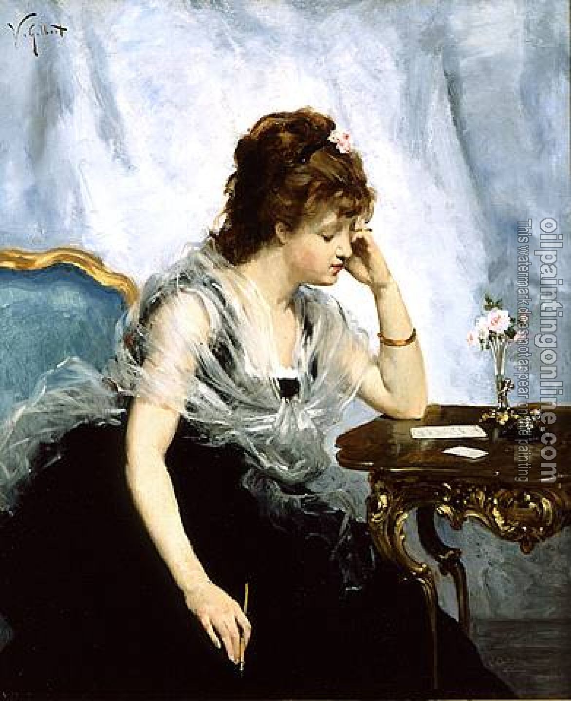 Gilbert, Victor Gabriel - A Young Lady Writing a Letter